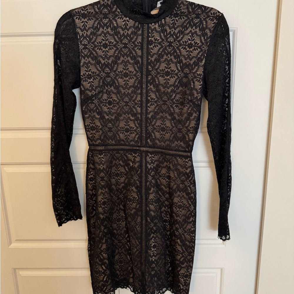 Wilfred Black Lace Long Sleeve Dress